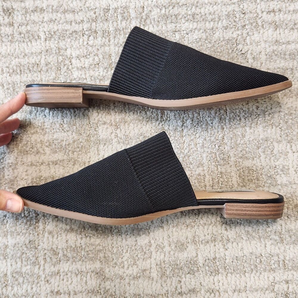 STEVEN women's Valdez knit point toe slip-on mules shoes black size 9 - Picture 6 of 8